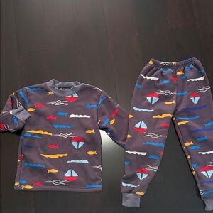 Albion Kids Suede Matching Set - Gray with Red, Blue, Yellow Accents